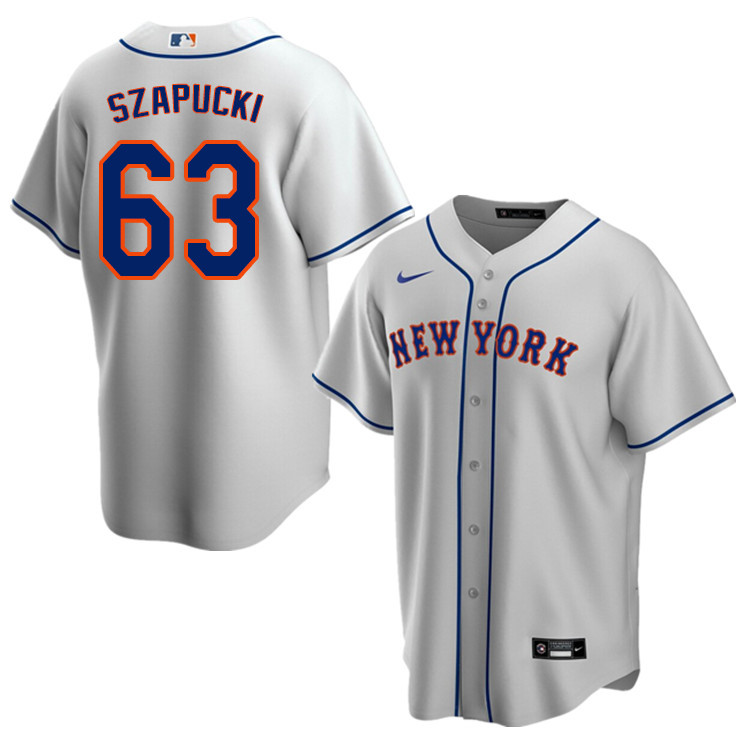 Nike Men #63 Thomas Szapucki New York Mets Baseball Jerseys Sale-Gray